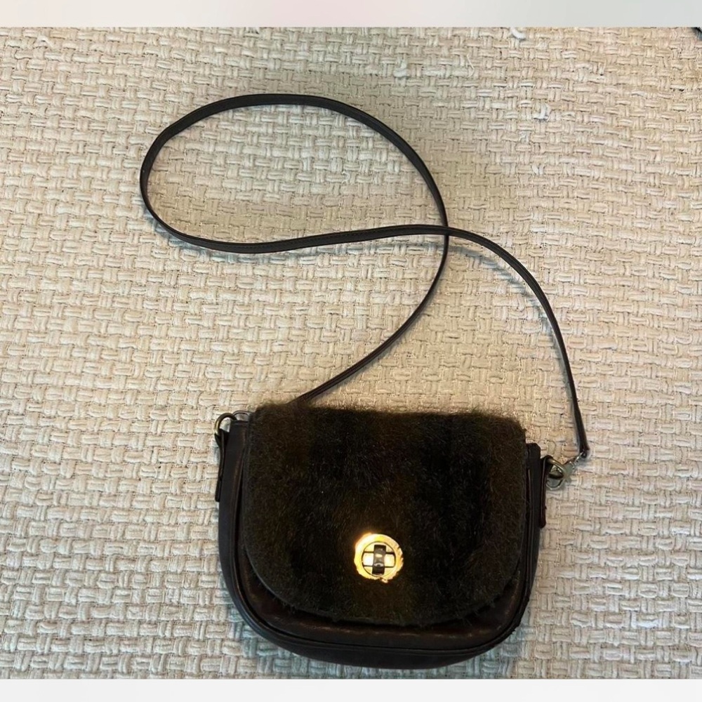 American Vintage Brown Fur Crossbody Bag